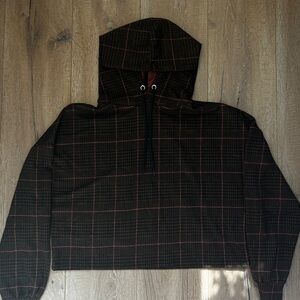 CALIFORNIA MOON RISE - Brown and red cropped hoodie